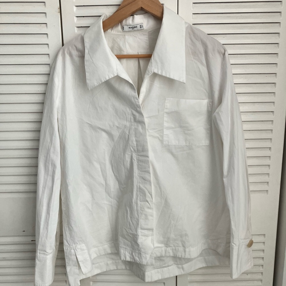 Mango 100% cotton White button down Shirt